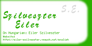 szilveszter eiler business card